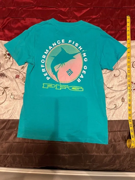 Columbia Men’s Short Sleeve Tee in Teal Blue - Picture 2 of 2